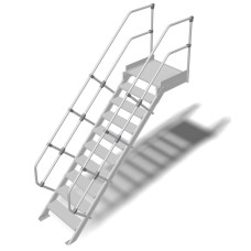 Трап с платформой стационарный 10 ступеней, ширина 1000 мм, угол наклона 45° KRAUSE 824592
