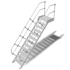 Трап с платформой стационарный 12 ступеней, ширина 1000 мм, угол наклона 45° KRAUSE 824615