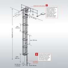 Стационарная одномаршевая лестница для зданий KRAUSE (алюминий) 7,28 м 838438